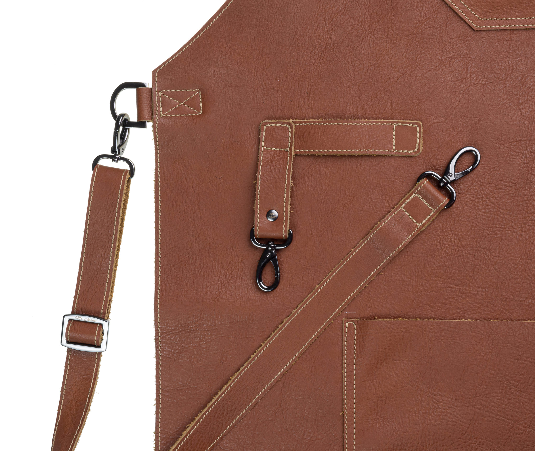 Delantal de Cuero Premium Miel - Imagen 3