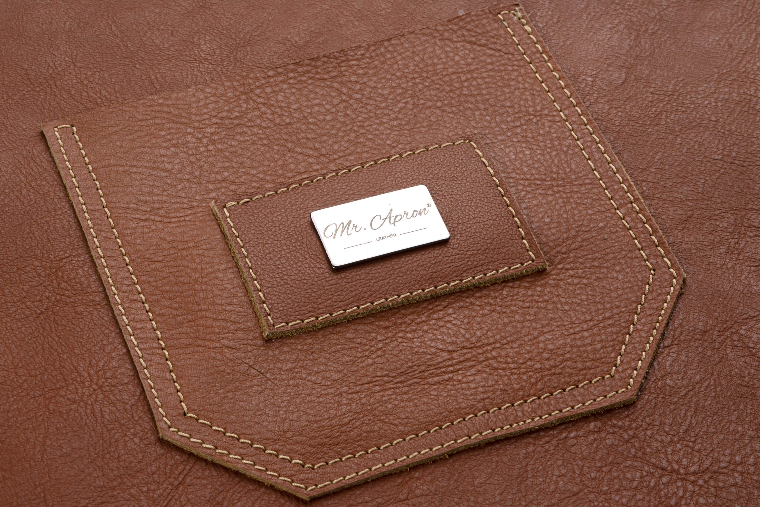 Delantal de Cuero Premium Miel - Imagen 4