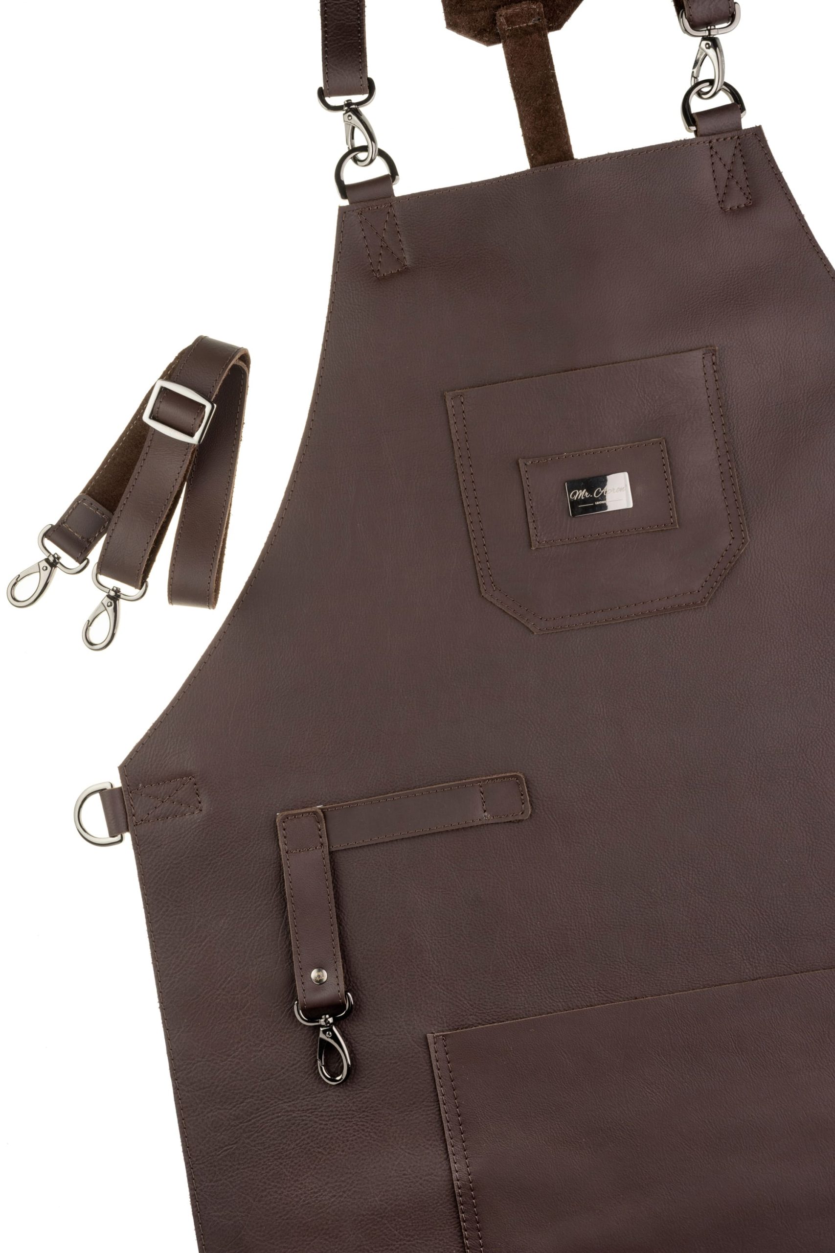 Delantal de Cuero Premium Café - Imagen 2