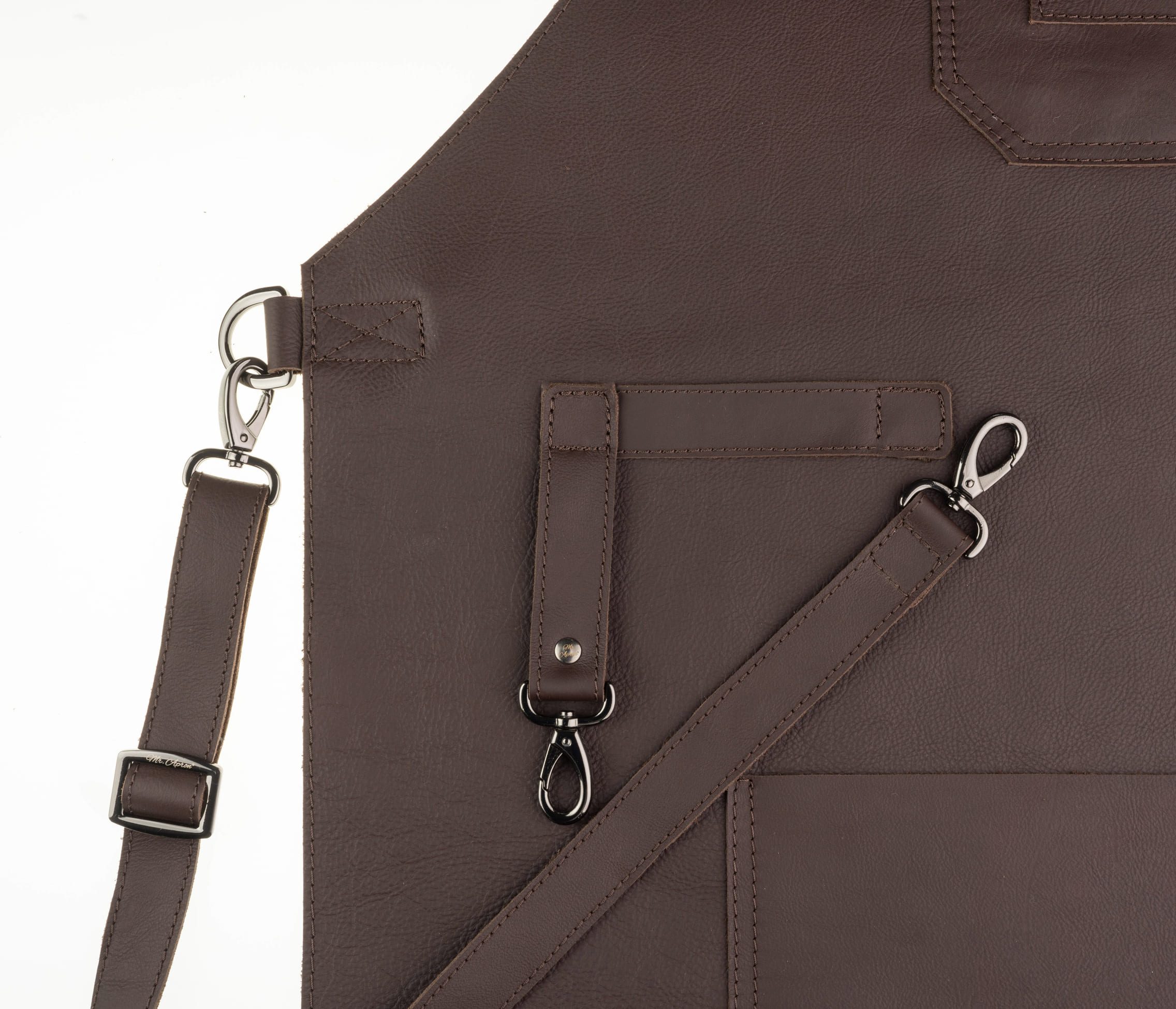 Delantal de Cuero Premium Café - Imagen 3