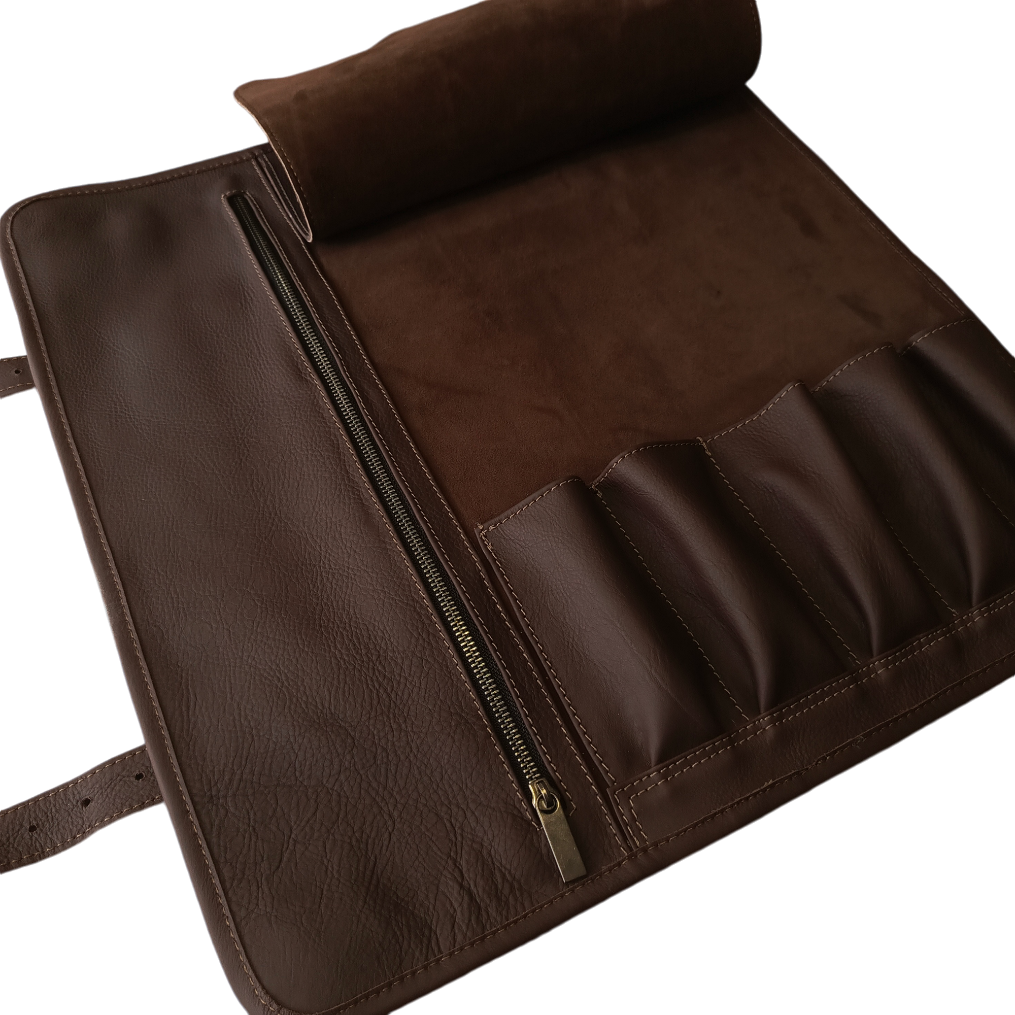 Portacuchillos de cuero premium café - Imagen 2